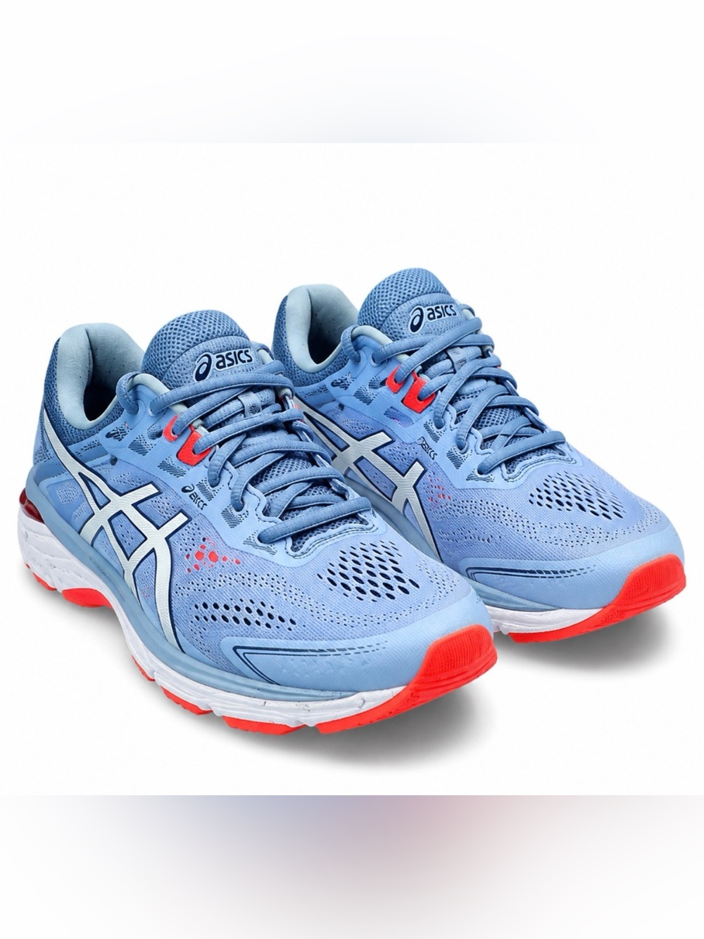 ASICS Women's Light Blue Running Shoes with Coral Accents